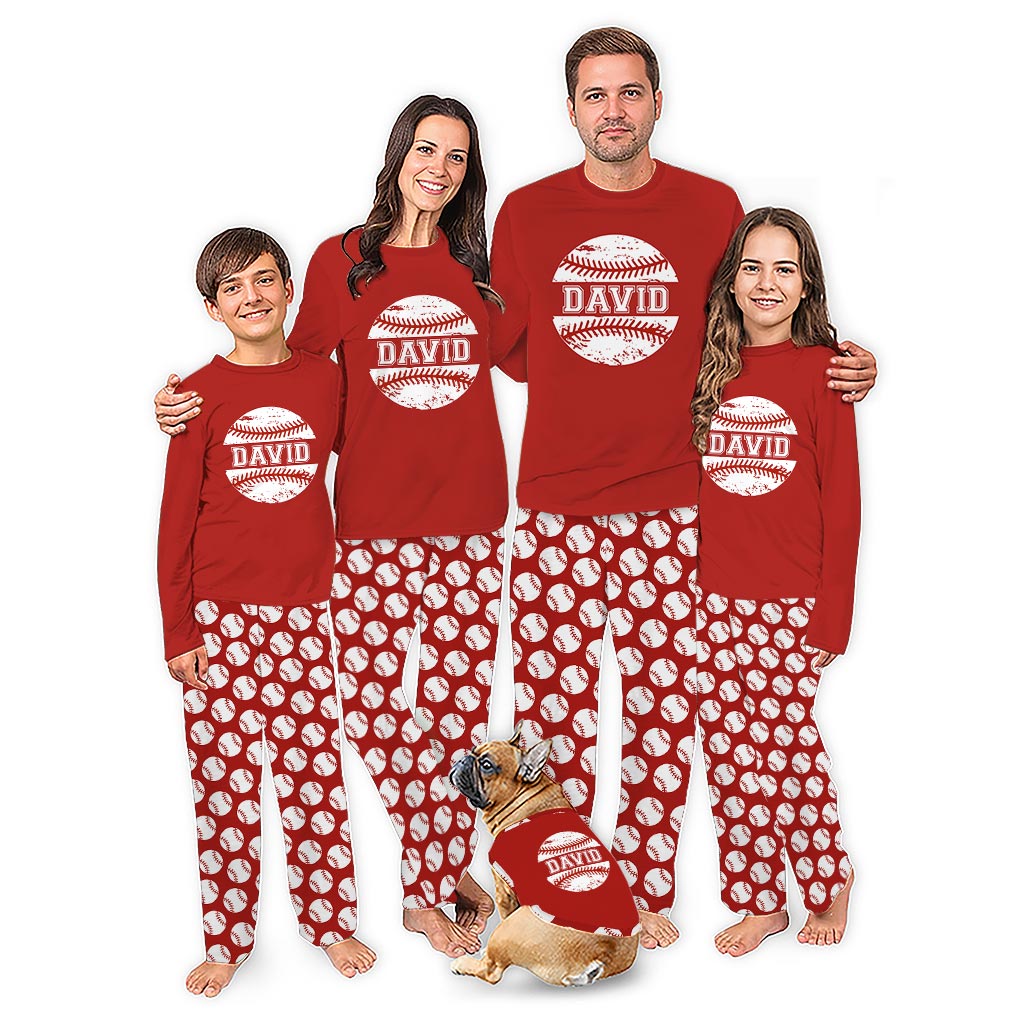 Personalized Baseball Family Christmas Pajamas With Plus Size Personalized Baseball Family Christmas Pajamas With Plus Size