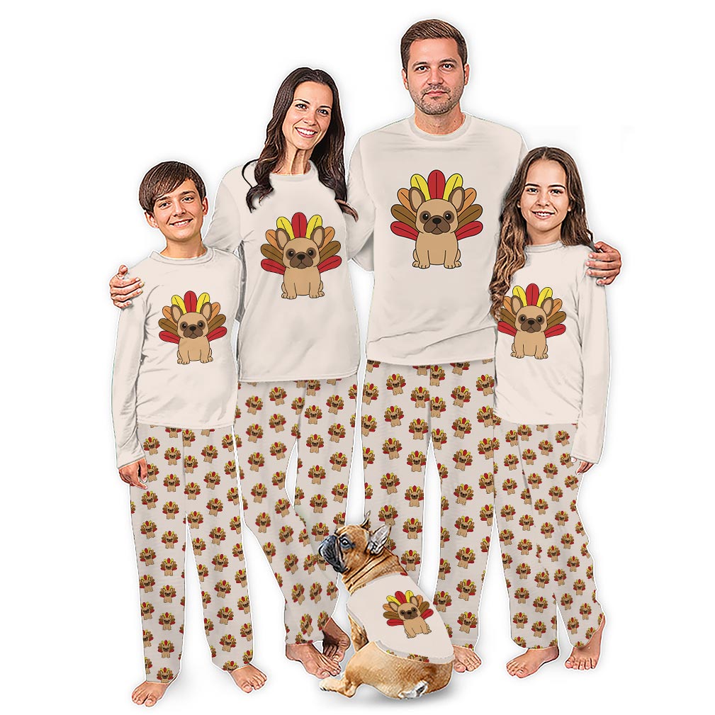 Cute French Bulldog Family Themed Holiday Pajamas With Plus Size