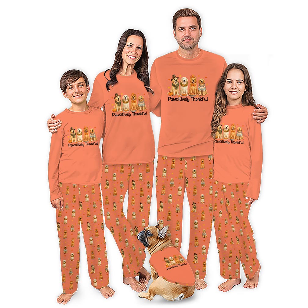 Cozy Golden Retriever Family Themed Holiday Pajamas Sets