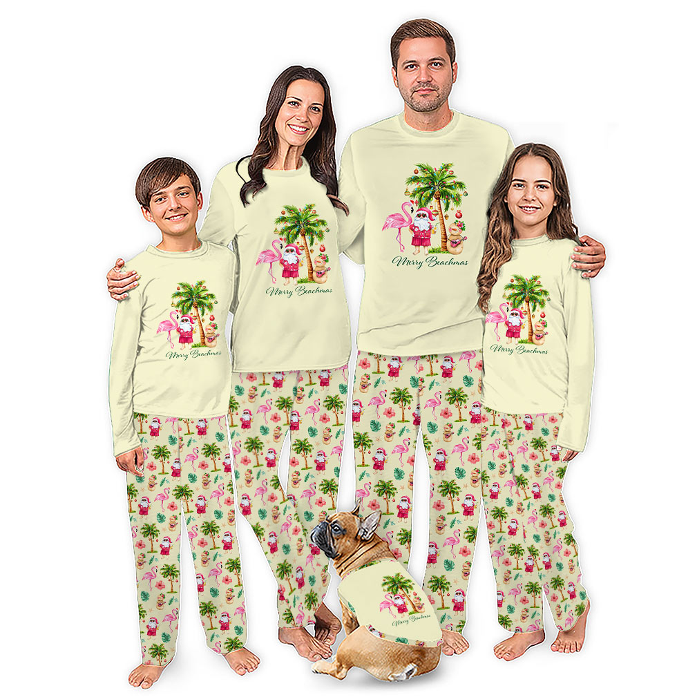 Cute Tropical Matching Christmas Pajamas Whole Family With Plus Size Cute Tropical Matching Christmas Pajamas Whole Family With Plus Size