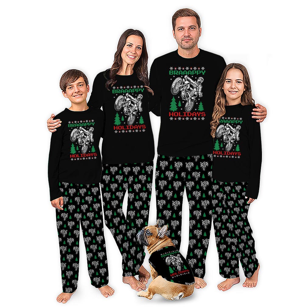 Funny Motocross Christmas Themed Pajama Sets With Plus Size Funny Motocross Christmas Themed Pajama Sets With Plus Size