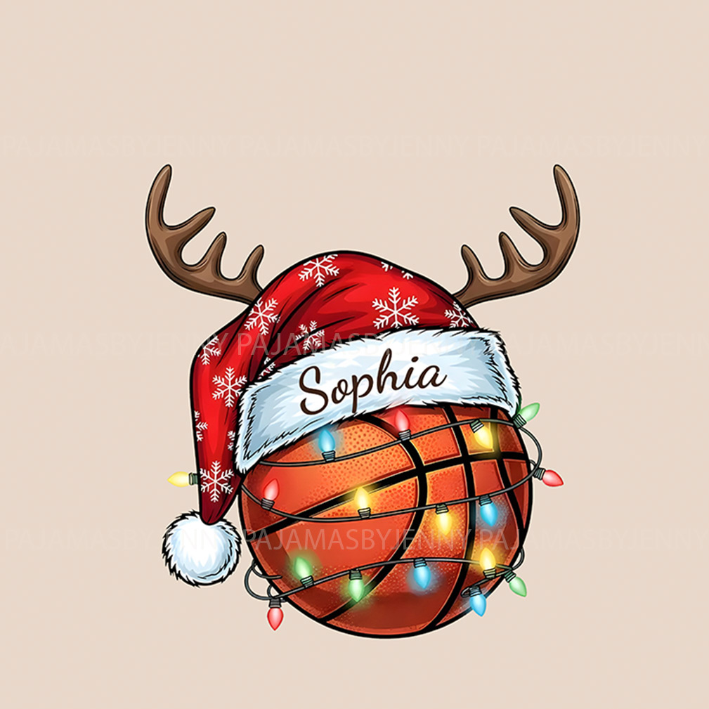 Personalized Reindeer Basketball Family Matching Christmas Pajamas With Plus Size