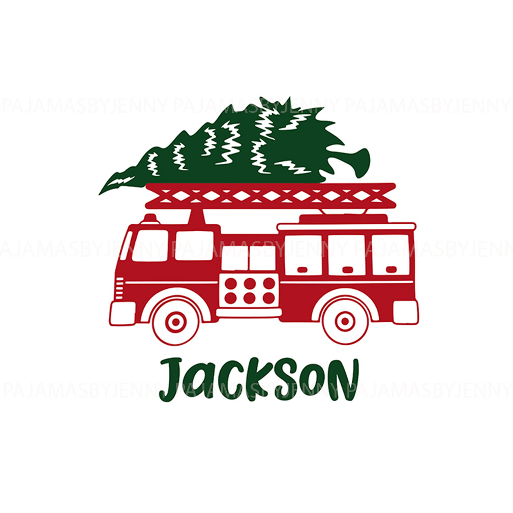Custom Fire Truck Family Matching Christmas Pajamas