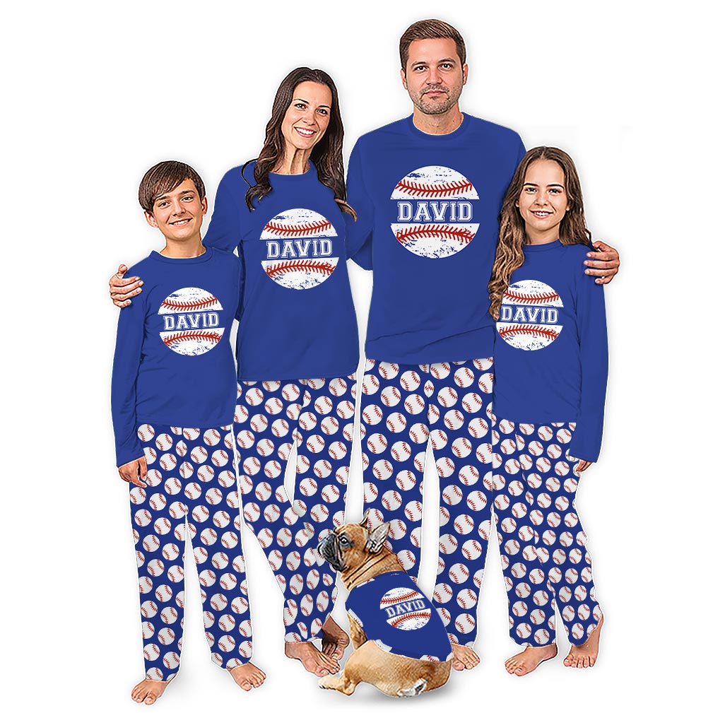 Personalized Baseball Family Christmas Pajamas With Plus Size Personalized Baseball Family Christmas Pajamas With Plus Size