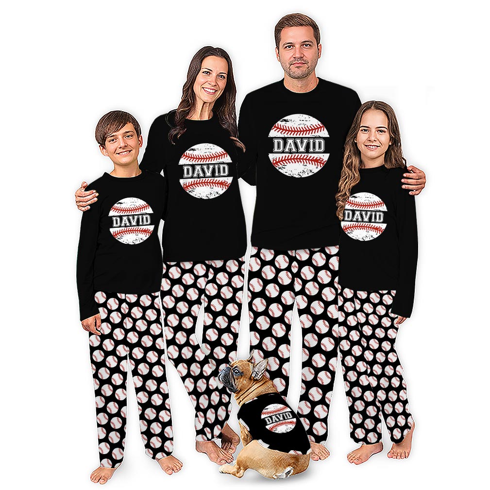 Personalized Baseball Family Christmas Pajamas With Plus Size Personalized Baseball Family Christmas Pajamas With Plus Size