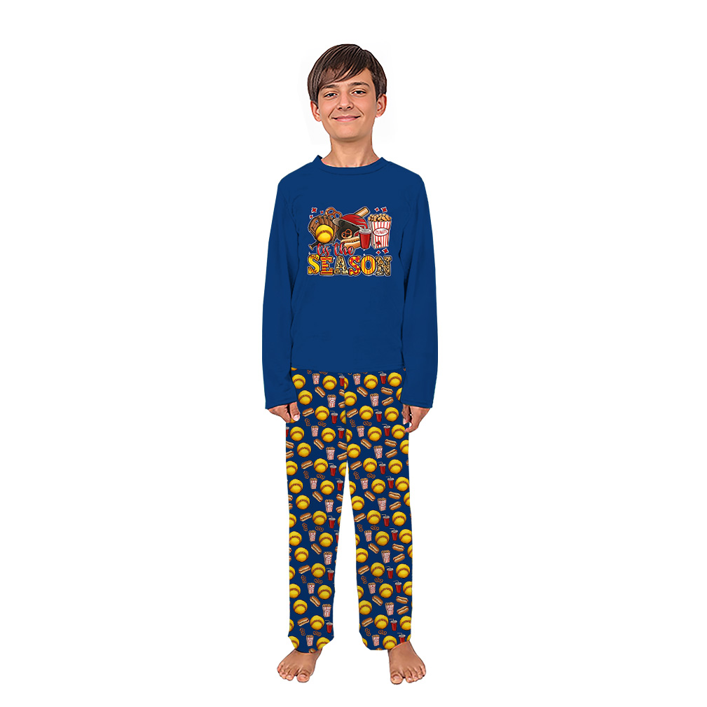 Game Day Softball Family Christmas Pajamas Including Dog