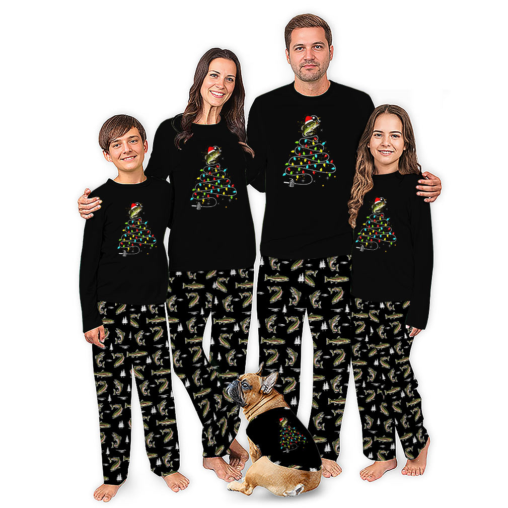 Funny Bass Fishing Family Christmas Pajamas With Plus Size
