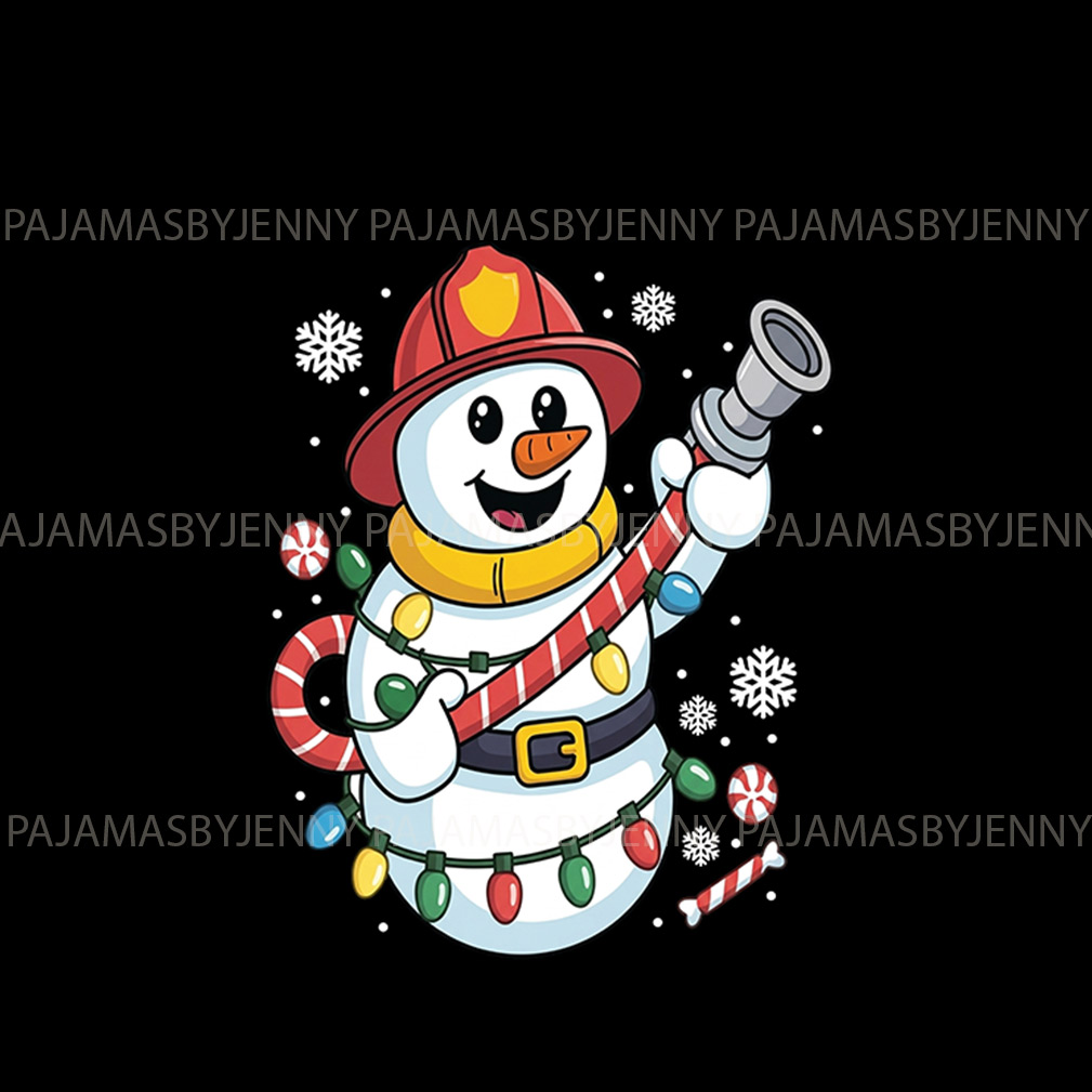 Firefighter Snowman Christmas Pajamas For Family And Dog With Plus Size