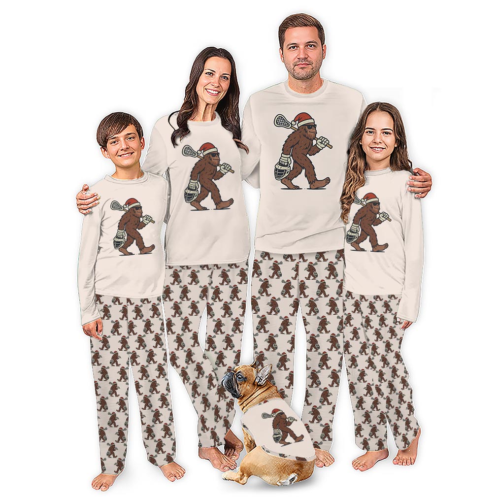 Funny Lacrosse Matching Christmas Family Pajamas With Plus Size Funny Lacrosse Matching Christmas Family Pajamas With Plus Size