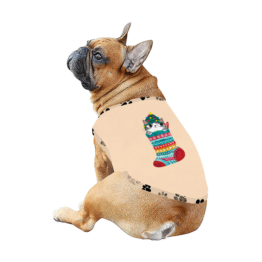 Cute Cat In Christmas Stocking Pajamas With Pockets Cute Cat In Christmas Stocking Pajamas With Pockets