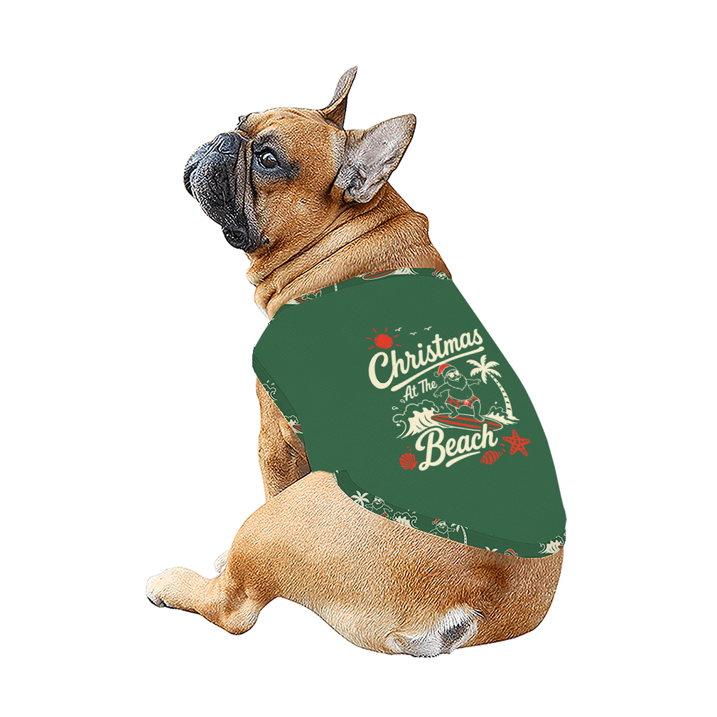 Surfing Santa Claus Dog Matching Christmas Pajamas