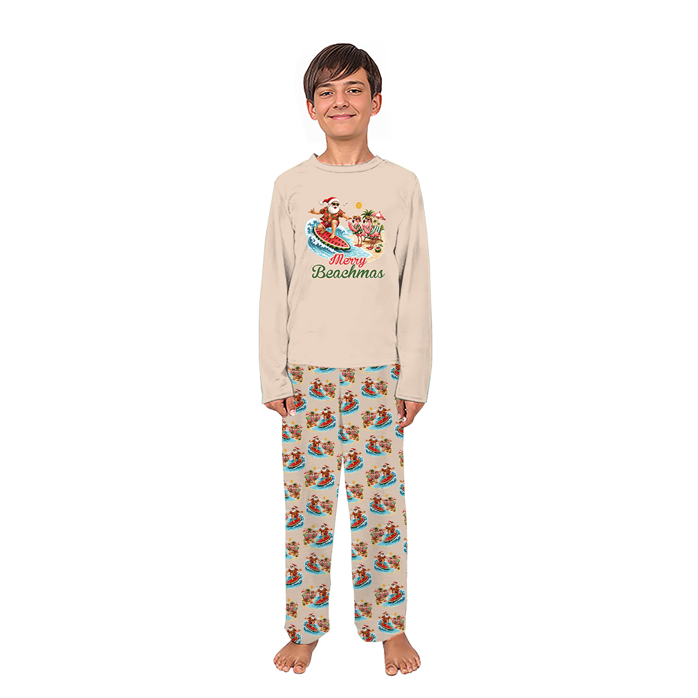 Tropical Santa Flamingo Holiday Matching Family Pajamas Tropical Santa Flamingo Holiday Matching Family Pajamas