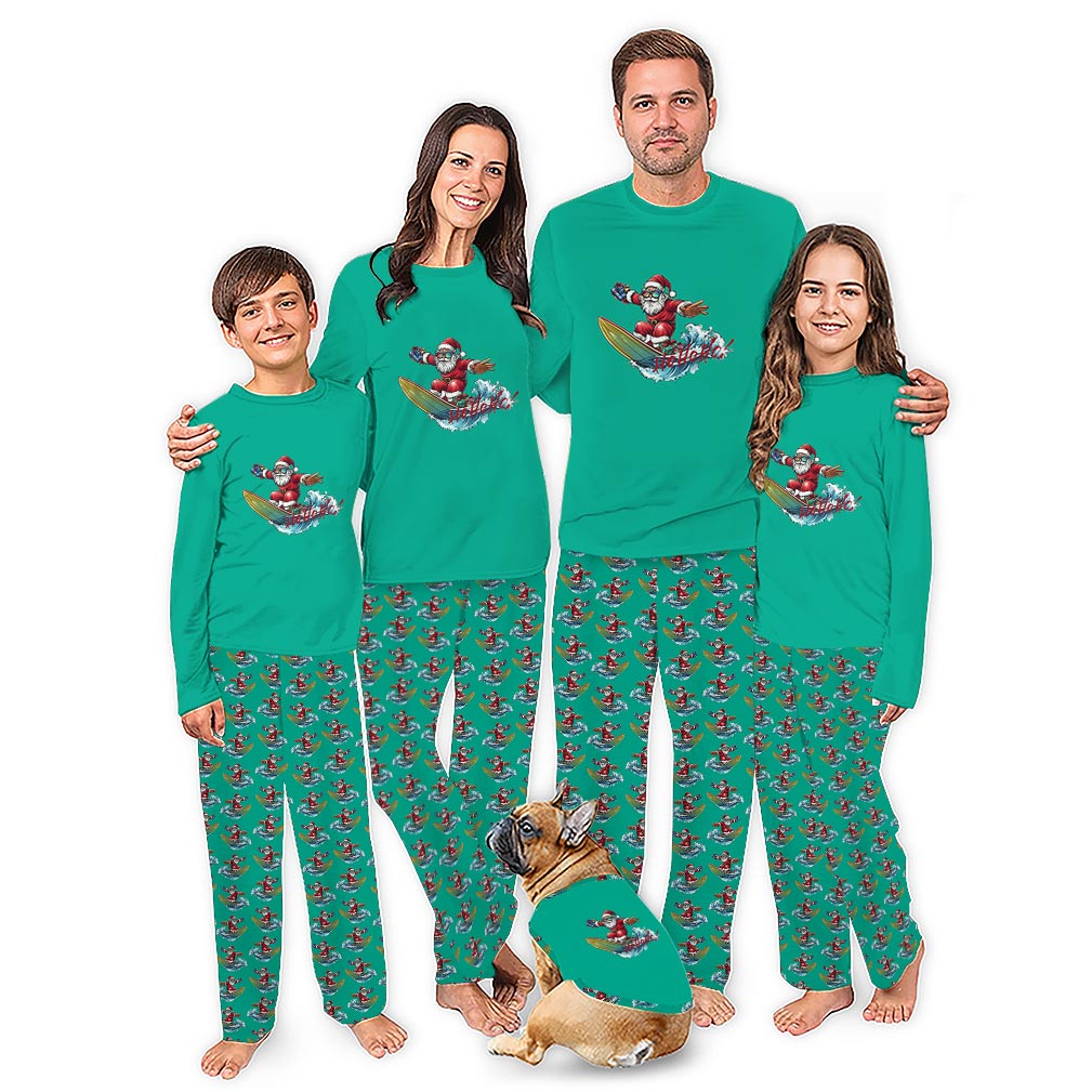 Santa On The Beach Family Holiday Pajamas With Plus Size