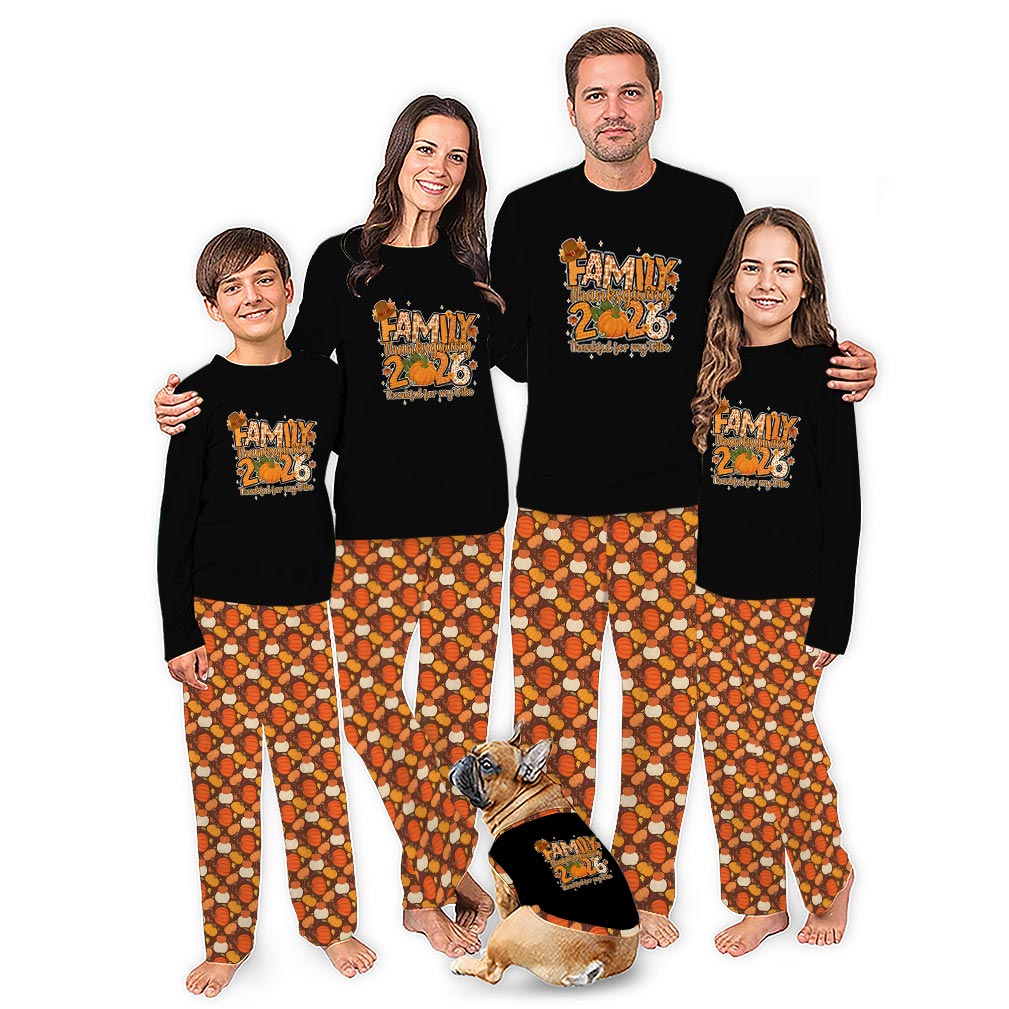 Fall Pumpkin Family Holiday Matching Pajamas With Plus Size