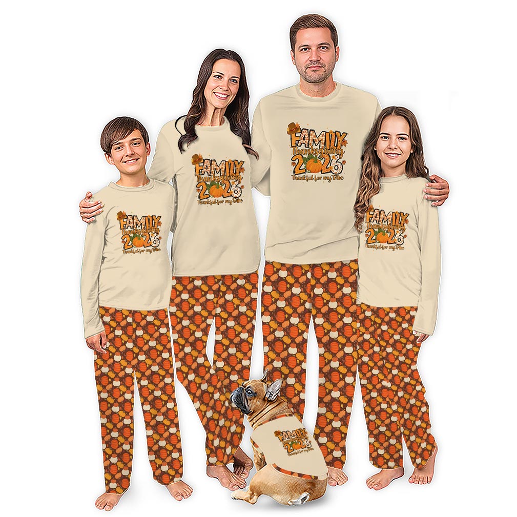 Fall Pumpkin Family Holiday Matching Pajamas With Plus Size