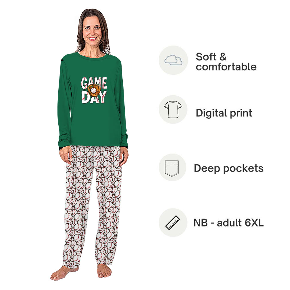 Baseball Matching Holiday Pajamas Whole Family With Plus Size