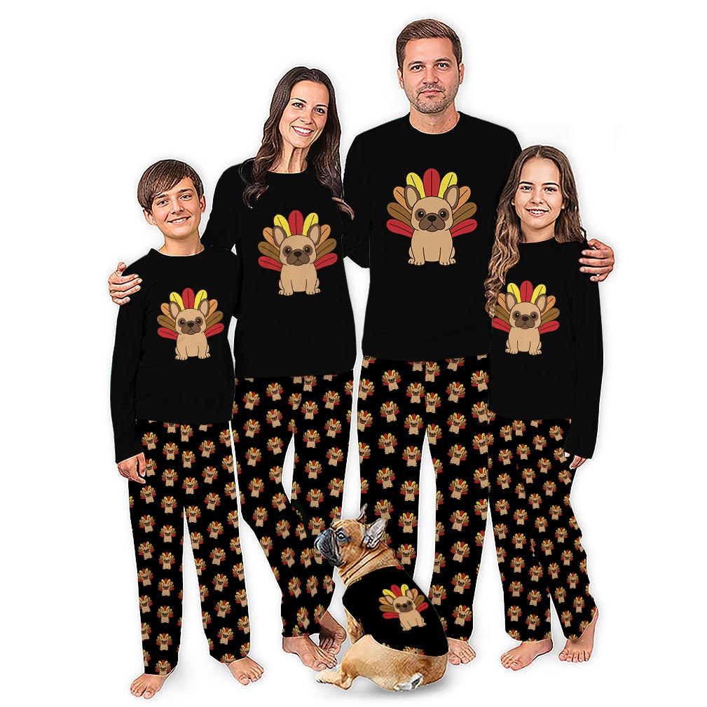 Cute French Bulldog Family Themed Holiday Pajamas With Plus Size