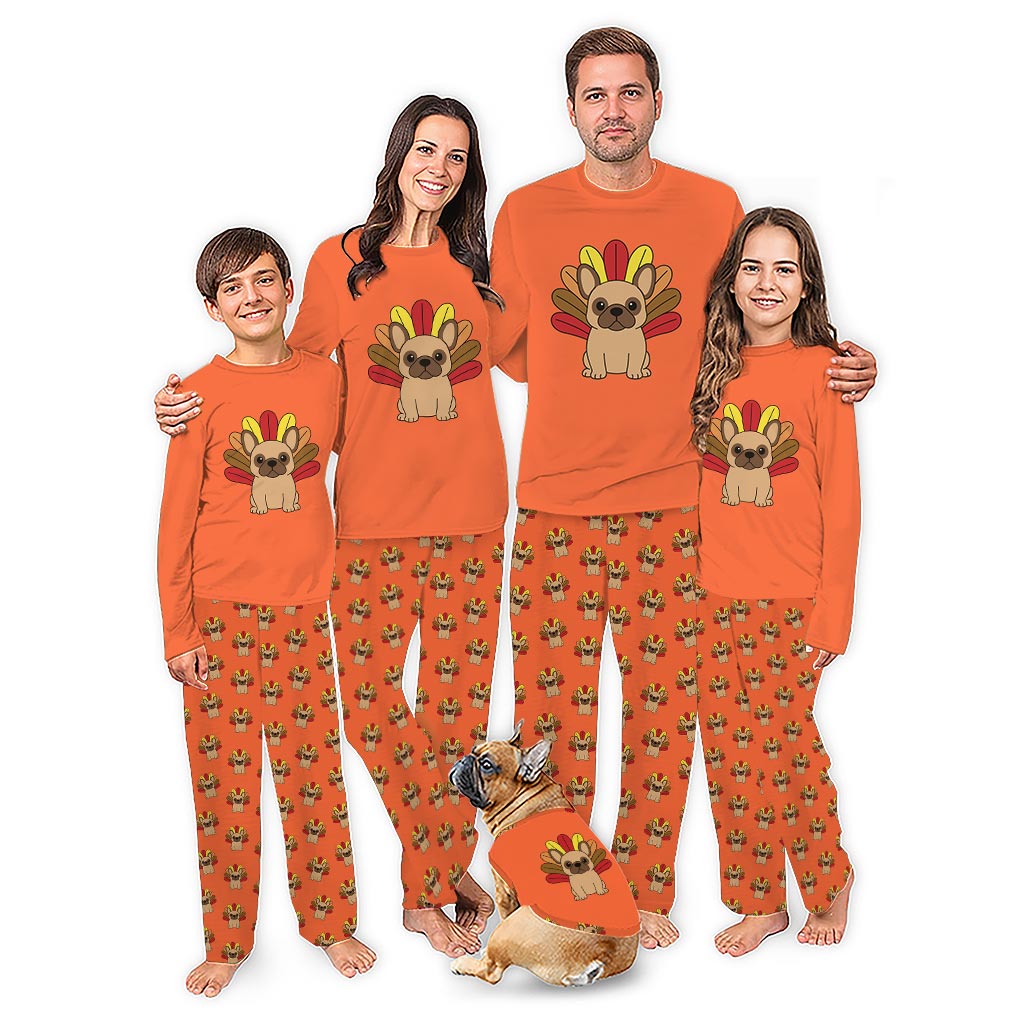 Cute French Bulldog Family Themed Holiday Pajamas With Plus Size
