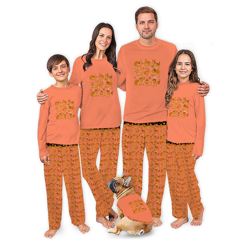 Fall Dachshund Family Thanksgiving Pajamas With Plus Size Fall Dachshund Family Thanksgiving Pajamas With Plus Size