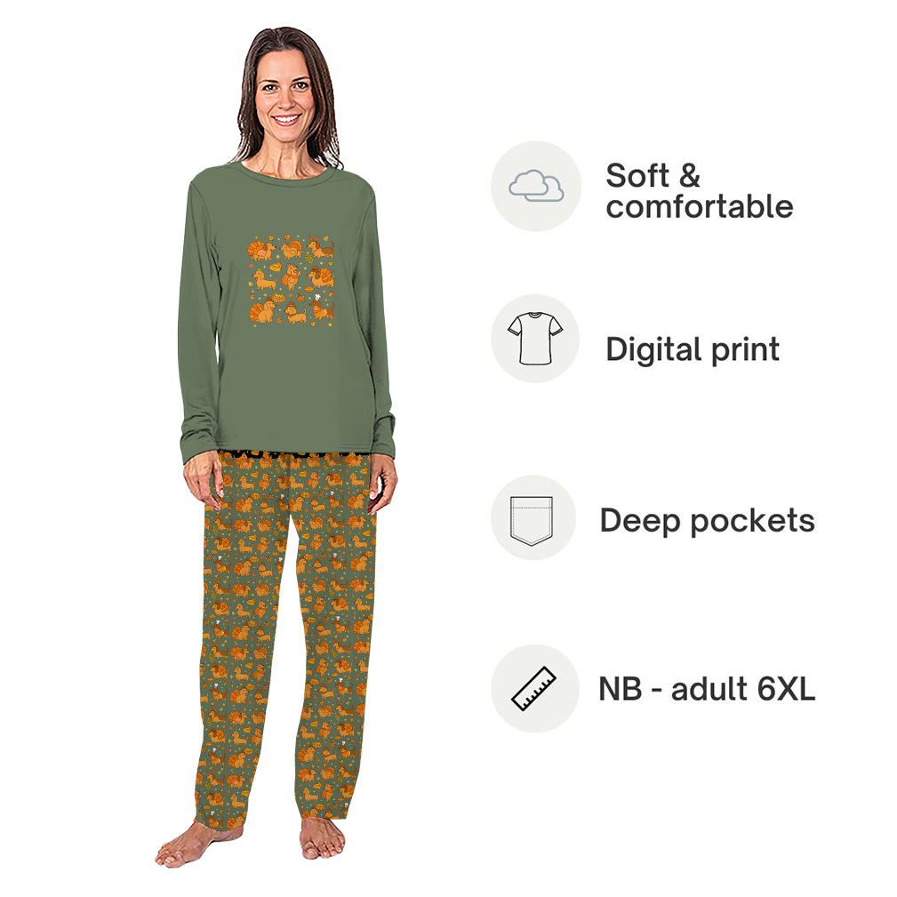 Fall Dachshund Family Thanksgiving Pajamas With Plus Size Fall Dachshund Family Thanksgiving Pajamas With Plus Size