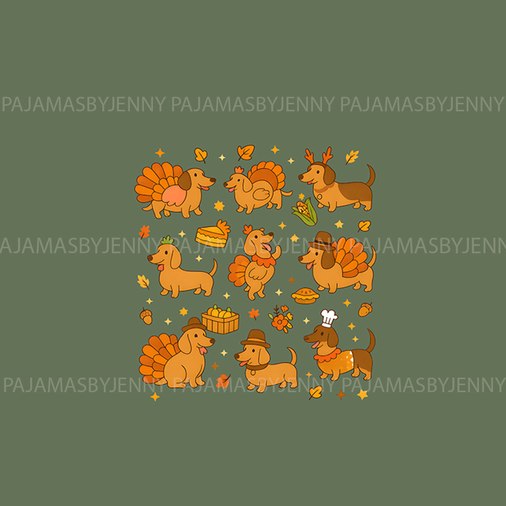 Fall Dachshund Family Thanksgiving Pajamas With Plus Size Fall Dachshund Family Thanksgiving Pajamas With Plus Size