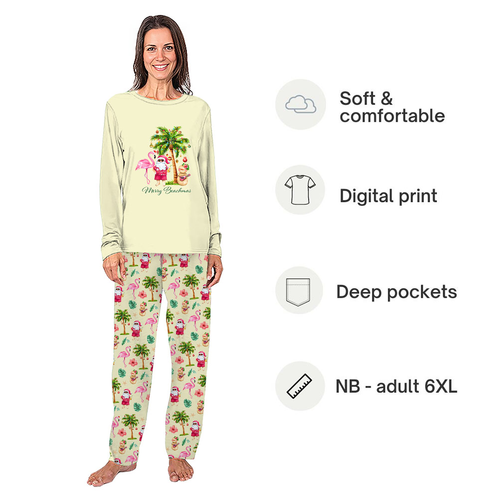 Cute Tropical Matching Christmas Pajamas Whole Family With Plus Size Cute Tropical Matching Christmas Pajamas Whole Family With Plus Size