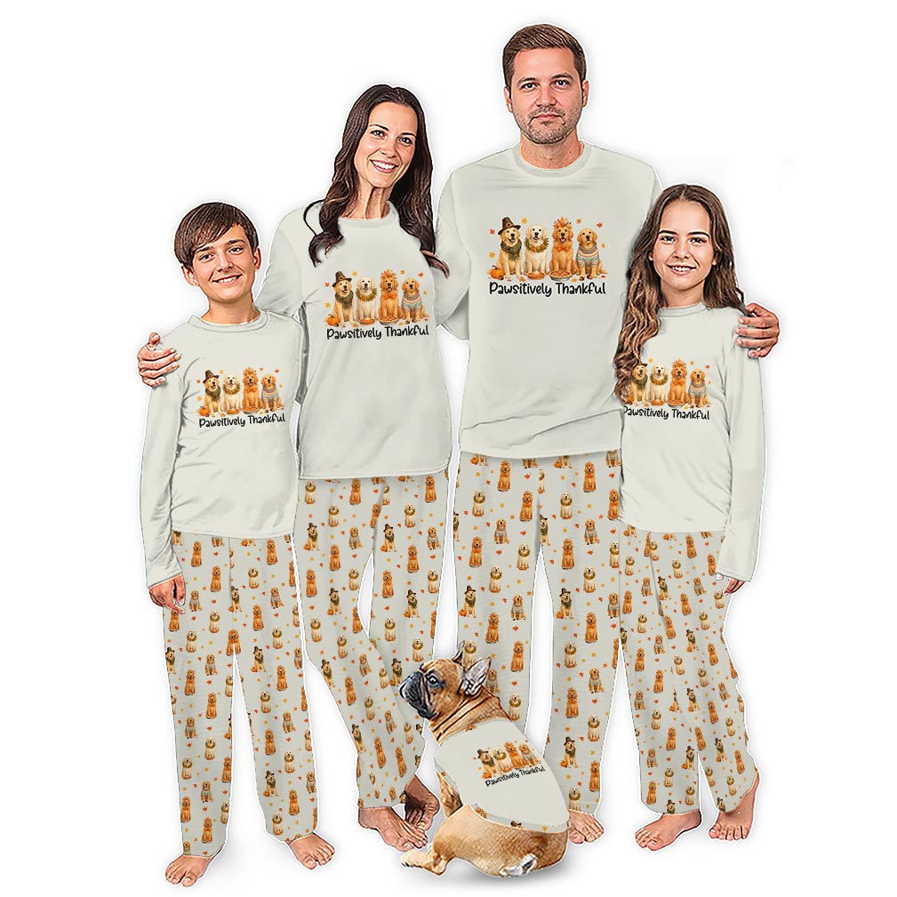 Cozy Golden Retriever Family Themed Holiday Pajamas Sets