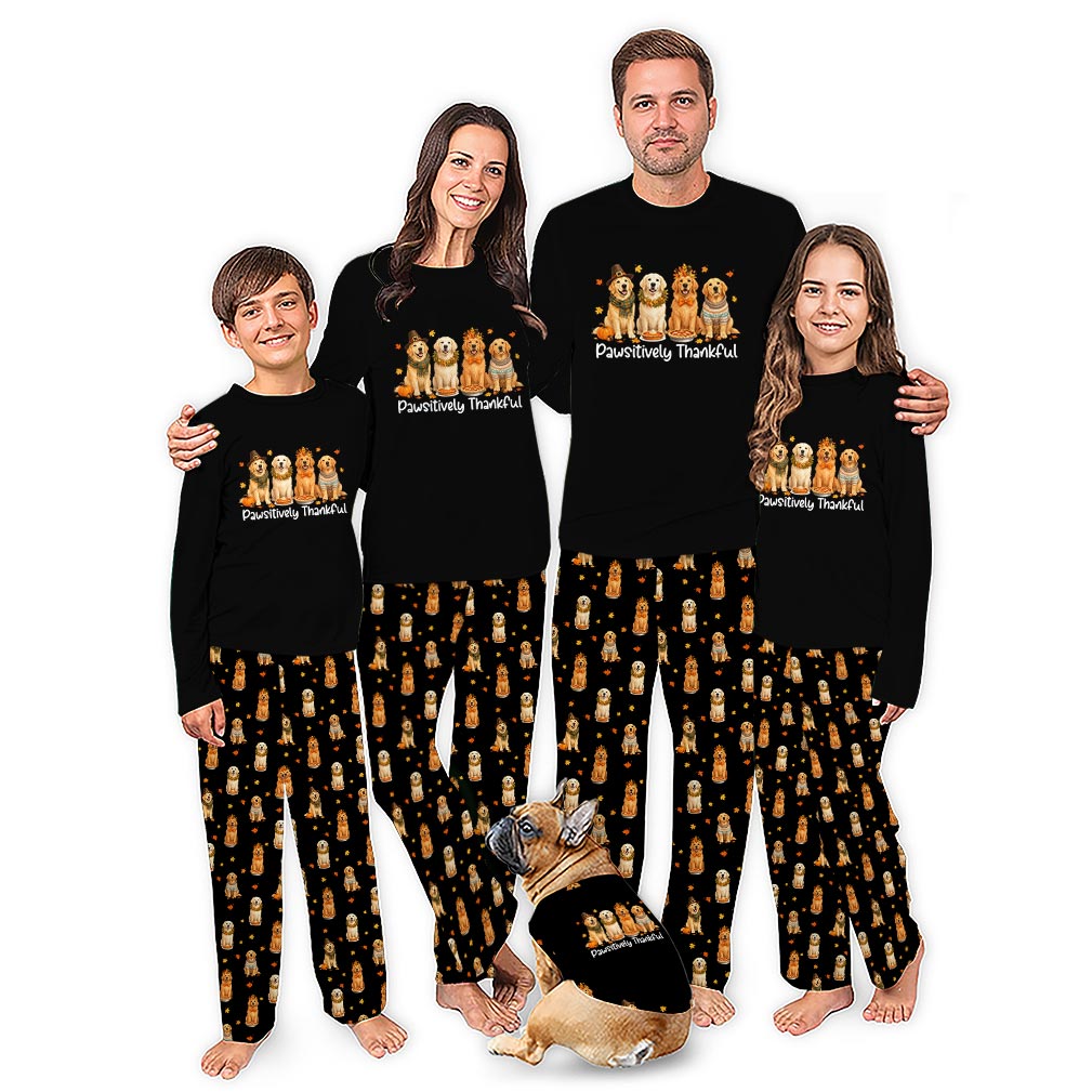 Cozy Golden Retriever Family Themed Holiday Pajamas Sets