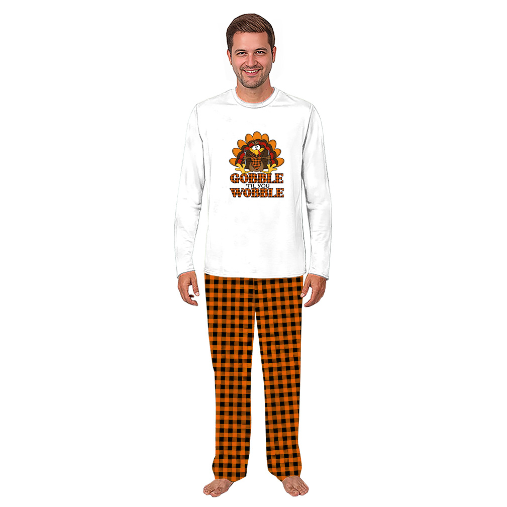 Cute Gobble Gobble Family Thanksgiving Pajamas With Extended Size Cute Gobble Gobble Family Thanksgiving Pajamas With Extended Size