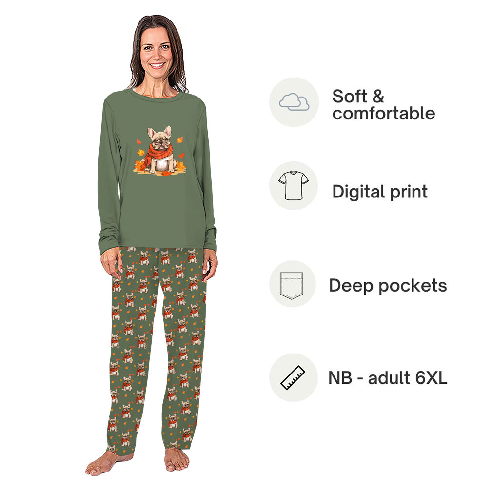 Cozy French Bulldog Matching Christmas Pajamas With Plus Size Cozy French Bulldog Matching Christmas Pajamas With Plus Size