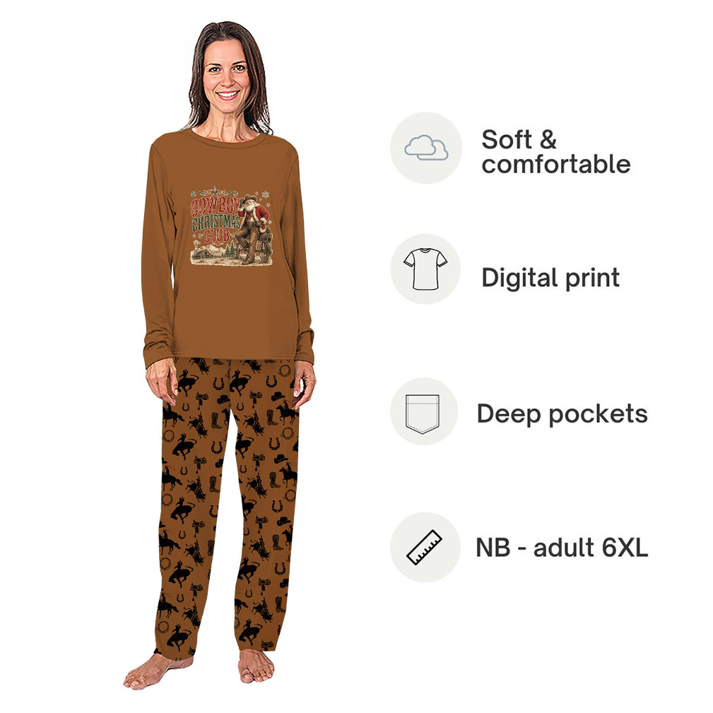Cowboy Santa Matching Christmas Pajamas Whole Family With Dog Cowboy Santa Matching Christmas Pajamas Whole Family With Dog