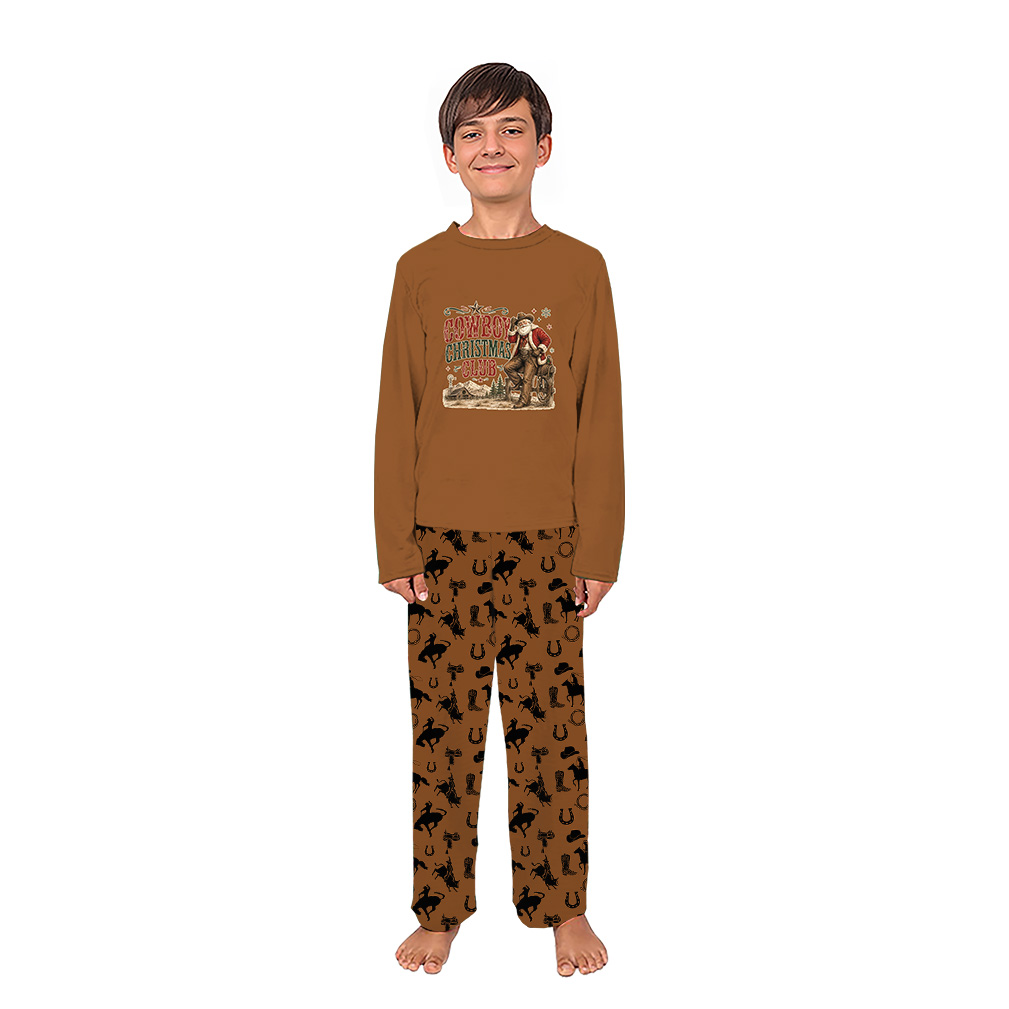 Cowboy Santa Matching Christmas Pajamas Whole Family With Dog Cowboy Santa Matching Christmas Pajamas Whole Family With Dog