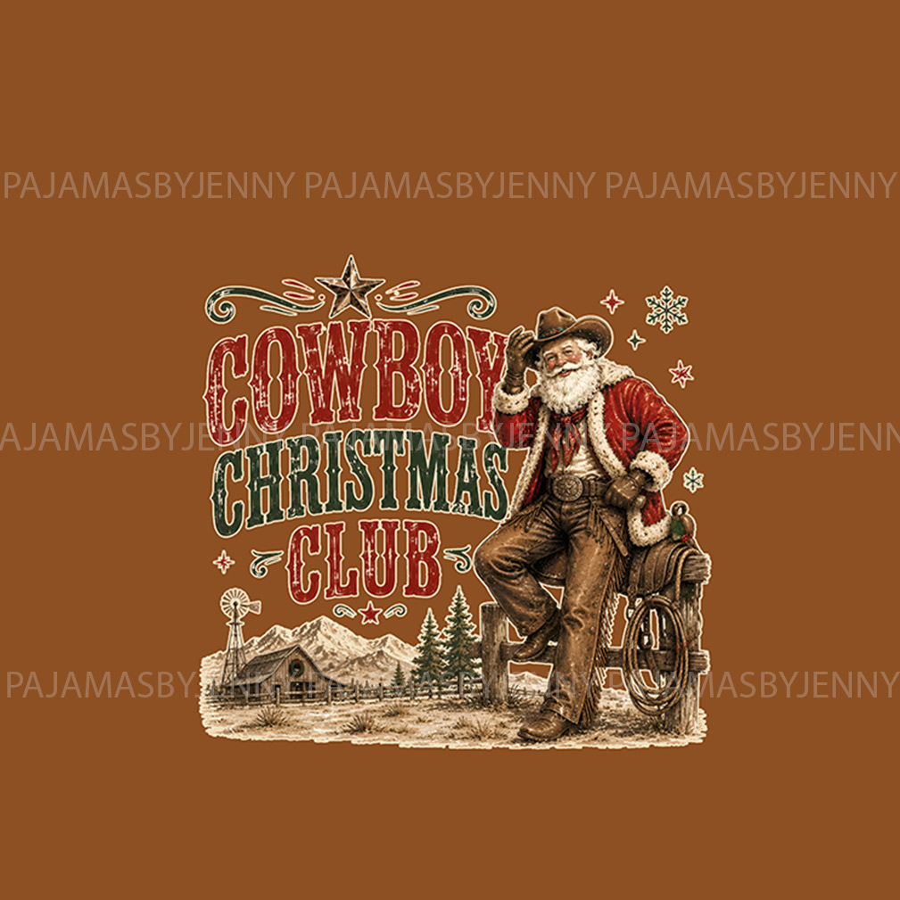 Cowboy Santa Matching Christmas Pajamas Whole Family With Dog Cowboy Santa Matching Christmas Pajamas Whole Family With Dog