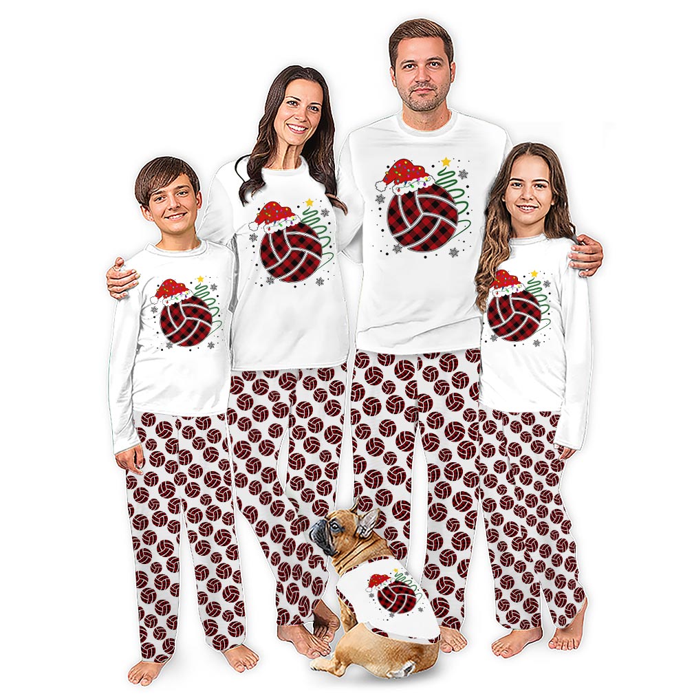 Red and Black Checkered Ball Christmas Themed Pajama Sets With Plus Size Red and Black Checkered Ball Christmas Themed Pajama Sets With Plus Size