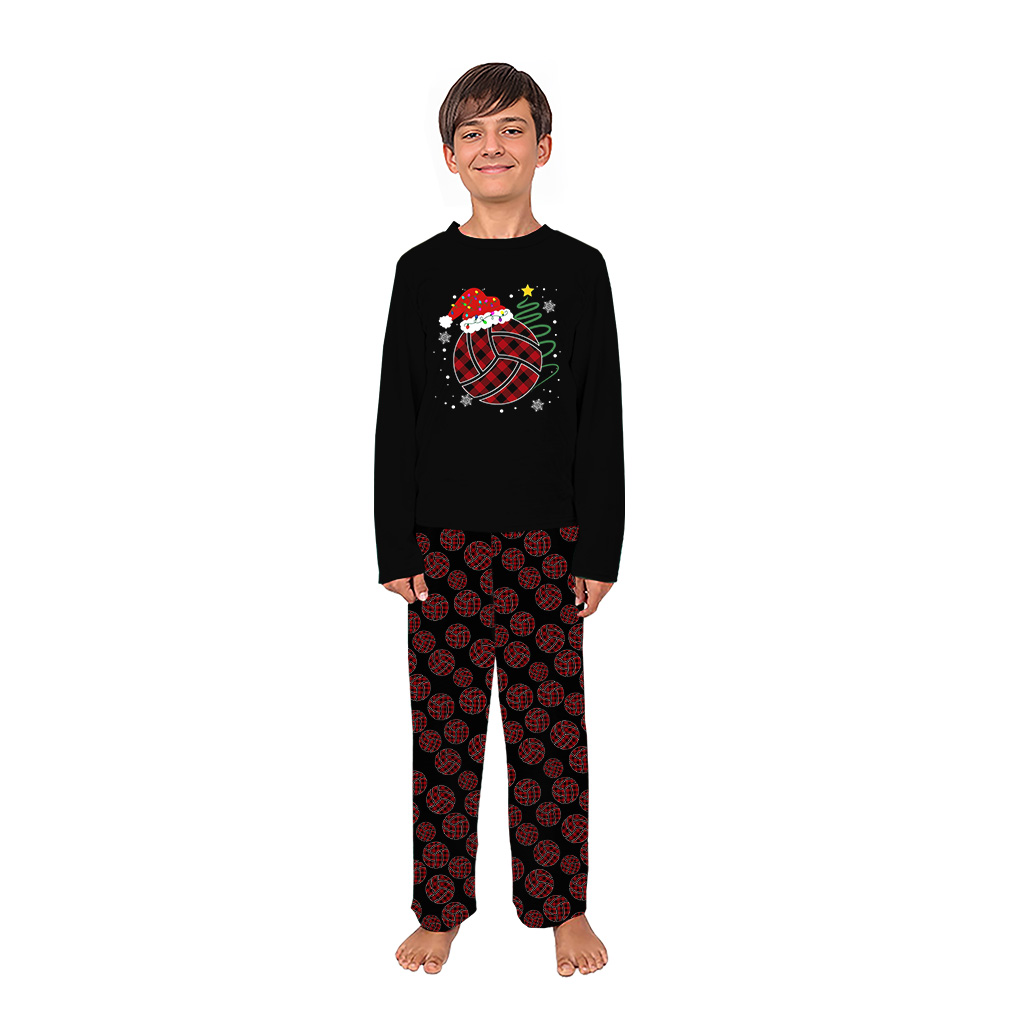 Red and Black Checkered Ball Christmas Themed Pajama Sets With Plus Size Red and Black Checkered Ball Christmas Themed Pajama Sets With Plus Size