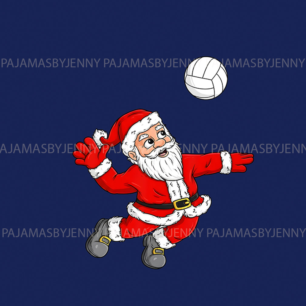 Funny Volleyball Santa Family Christmas Pajamas Including Dog