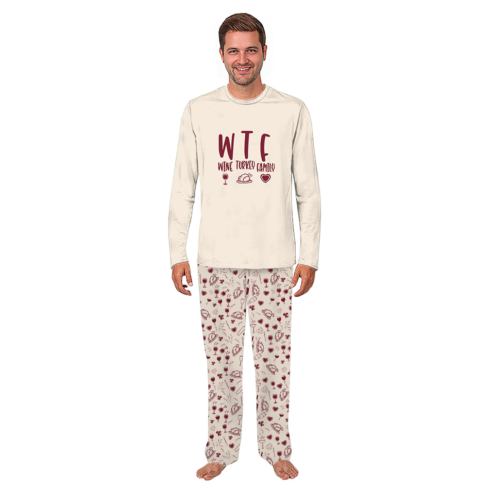 Wine Turkey Matching Thanksgiving Pajamas For The Family With Plus Size