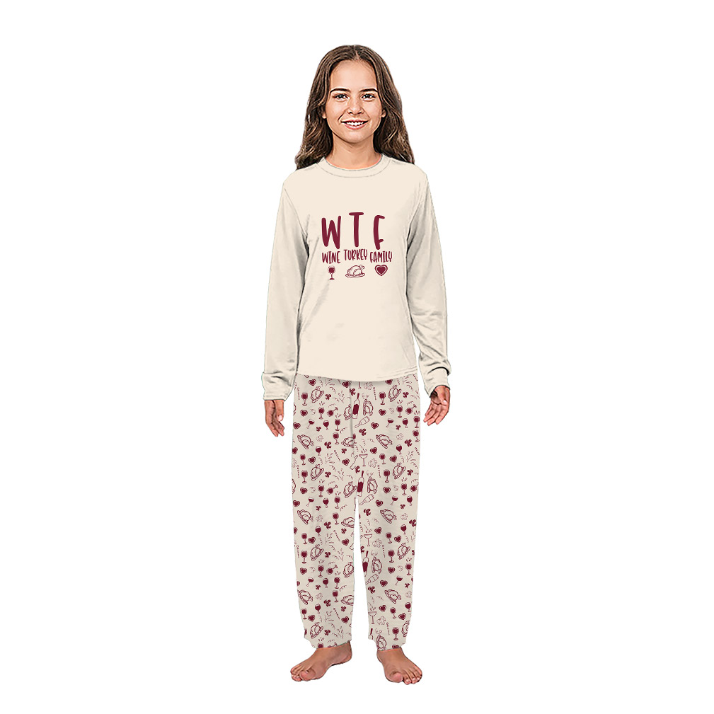 Wine Turkey Matching Thanksgiving Pajamas For The Family With Plus Size