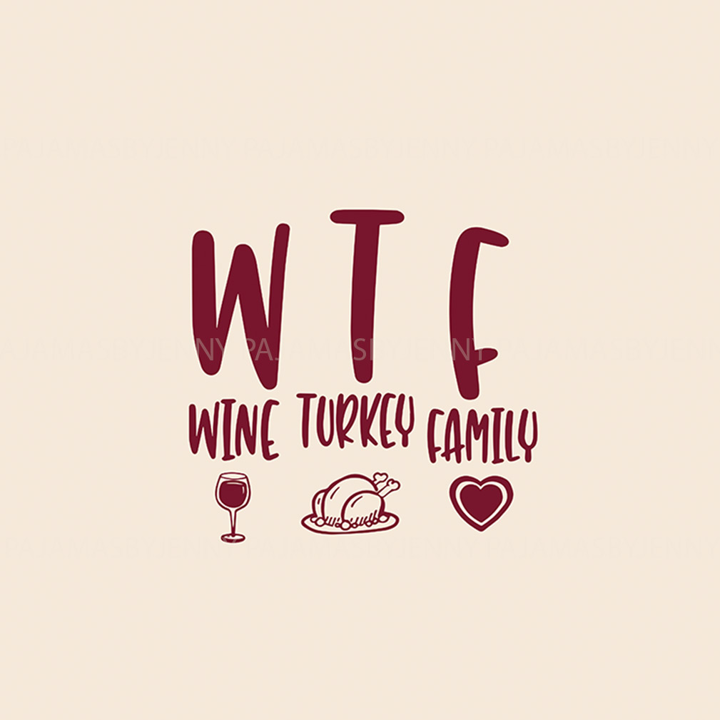 Wine Turkey Matching Thanksgiving Pajamas For The Family With Plus Size