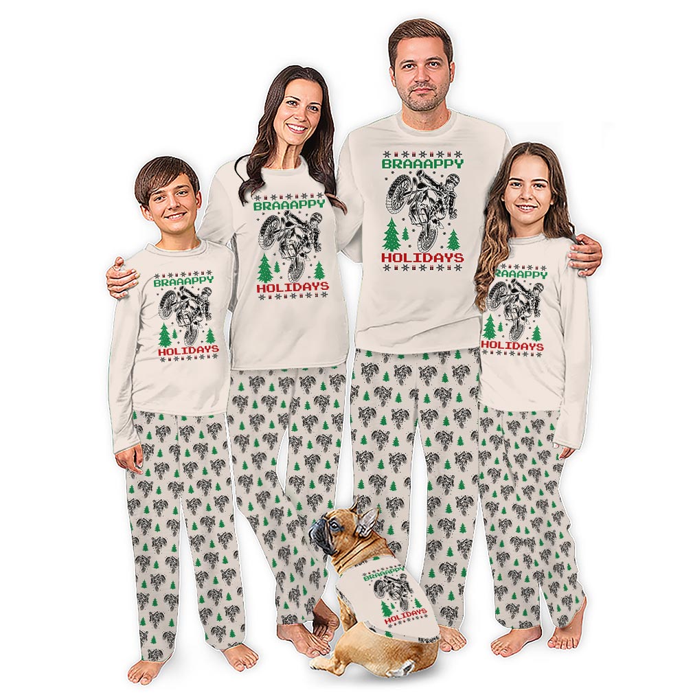 Funny Motocross Christmas Themed Pajama Sets With Plus Size Funny Motocross Christmas Themed Pajama Sets With Plus Size
