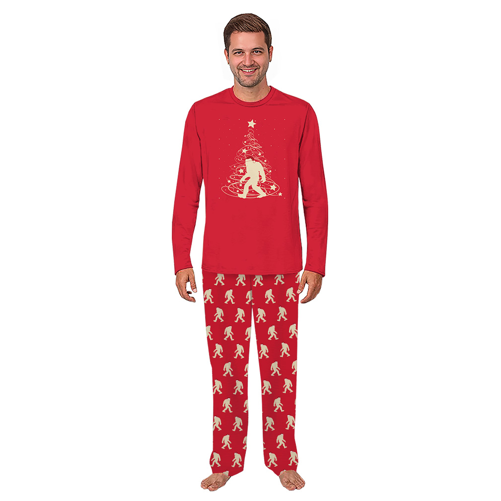 Bigfoot Family Holiday Pajamas With Dog Plus Size
