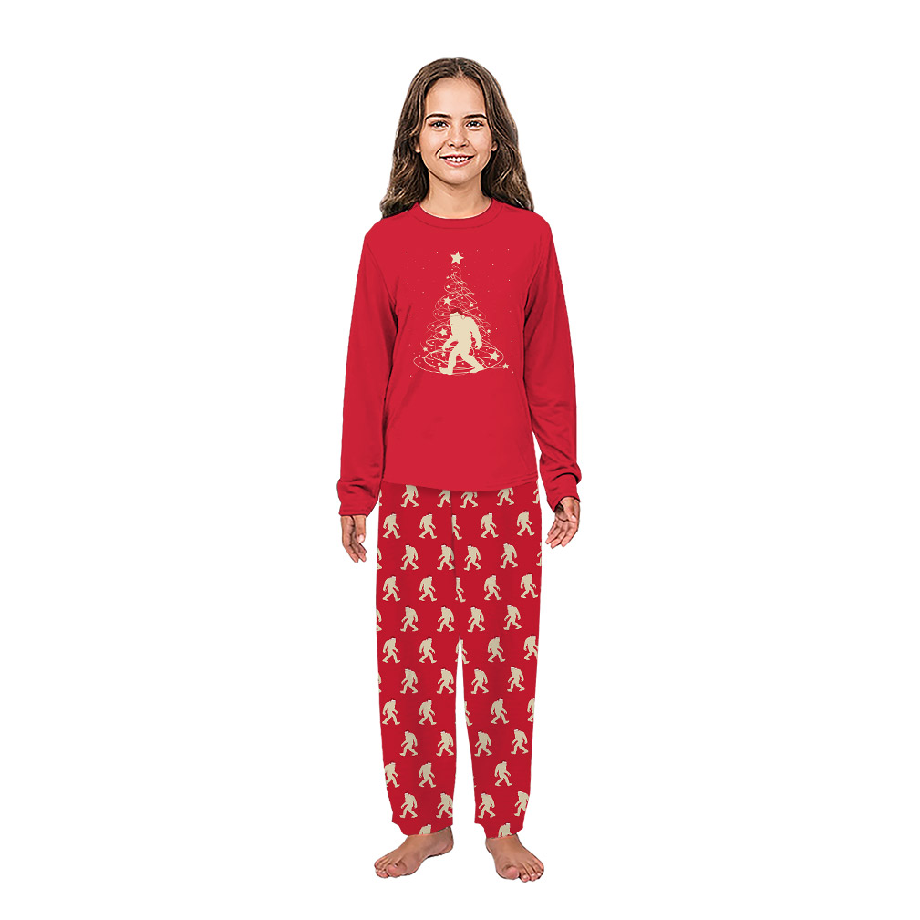 Bigfoot Family Holiday Pajamas With Dog Plus Size
