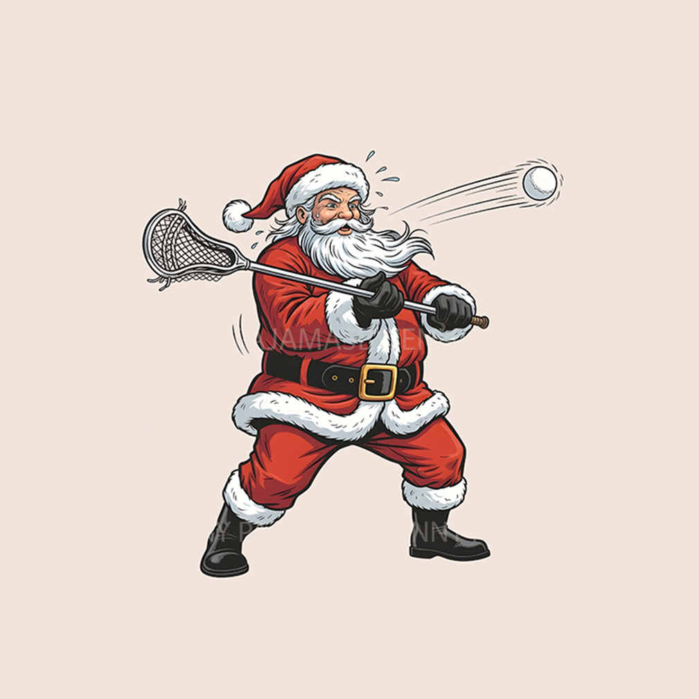 Funny Lacrosse Santa Family Christmas Pajamas With Plus Size
