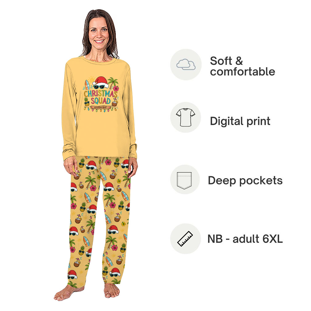 Tropical Christmas Family Pajamas With Plus Size