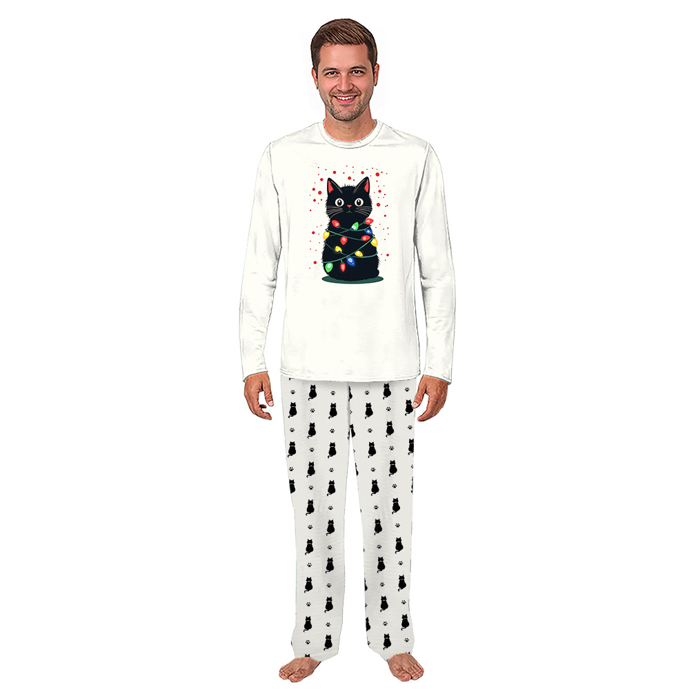 Black Cat Matching Family Christmas Pajama Sets With Plus Sizes