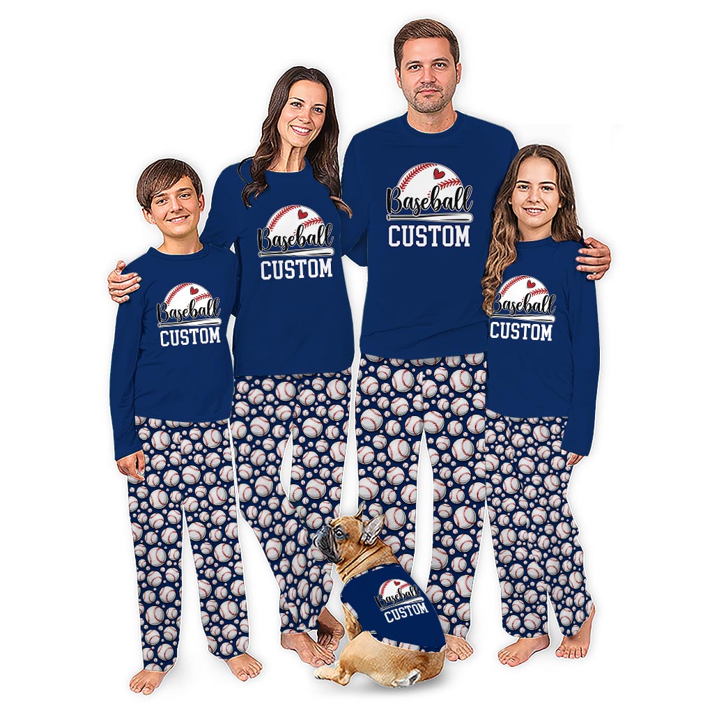 Personalized Baseball Family Matching PJs with Name Personalized Baseball Family Matching PJs with Name