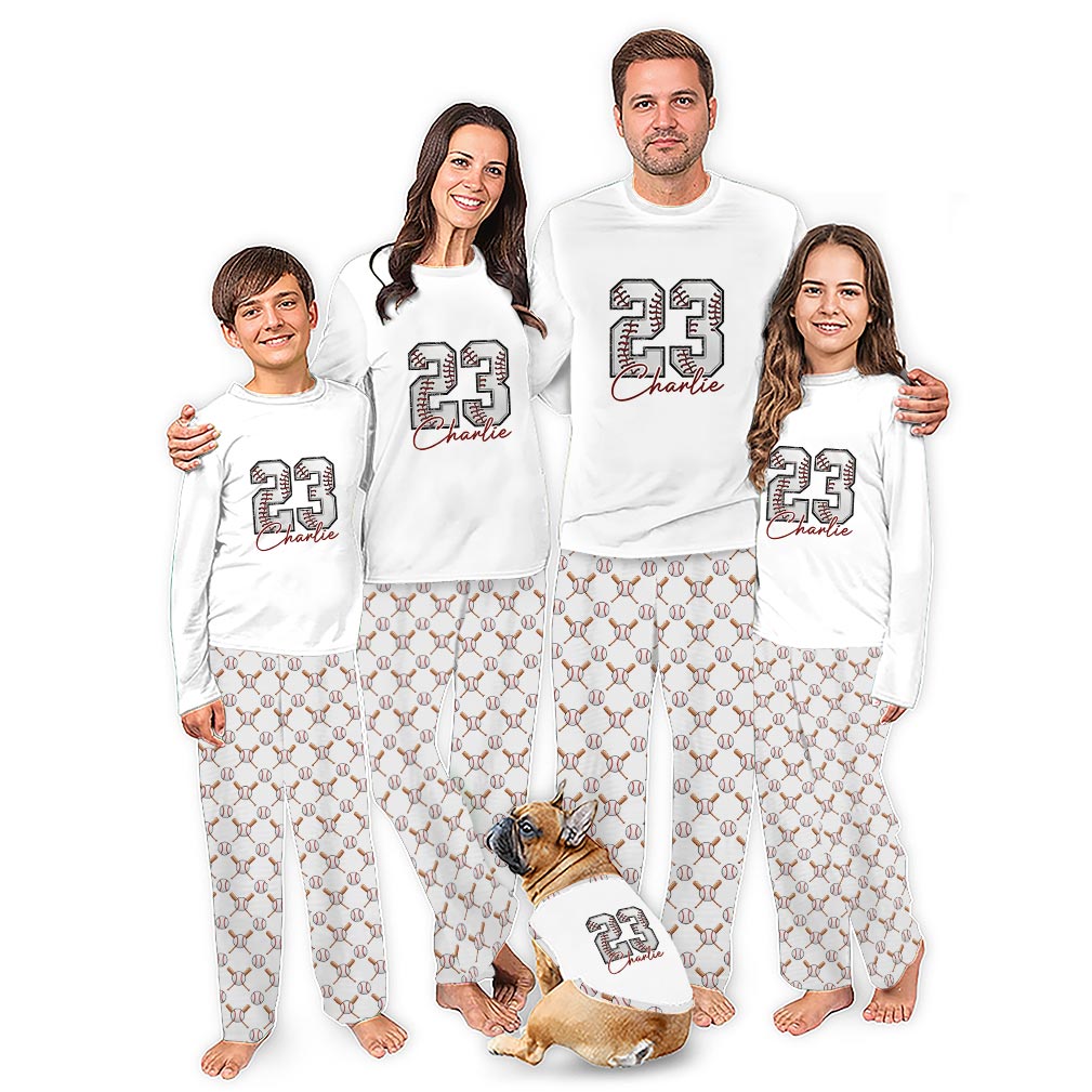 Personalized Baseball Number Family Matching Pajamas With Preview Personalized Baseball Number Family Matching Pajamas With Preview