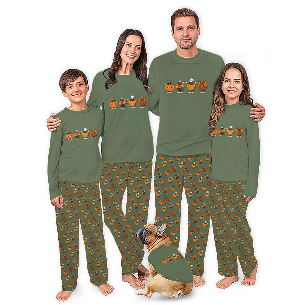 Funny Thanksgiving Family Matching Pajamas Pumpkin Turkey Funny Thanksgiving Family Matching Pajamas Pumpkin Turkey