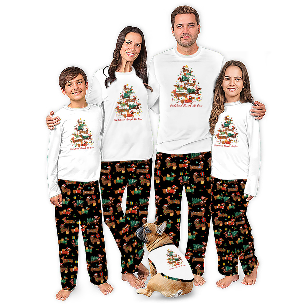 Dachshund Through The Snow Christmas Pajama Matching Dachshund Through The Snow Christmas Pajama Matching
