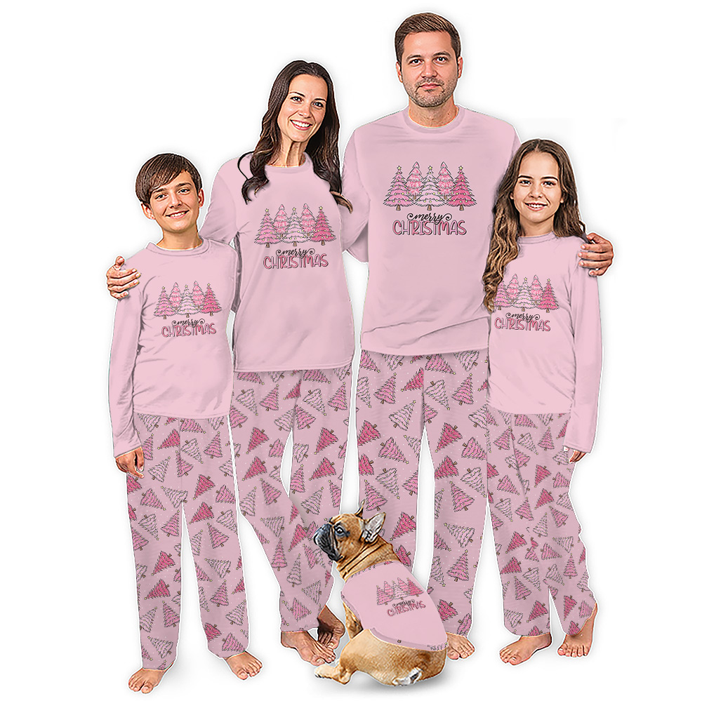 Pink Tree Christmas Christmas Plaid Pajamas
